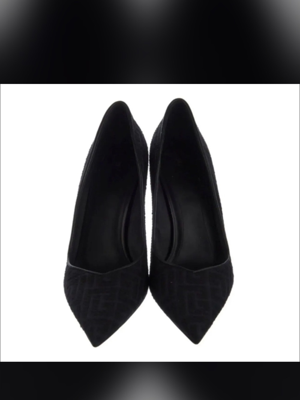 Balmain Black Pointed-Toe Suede Pumps